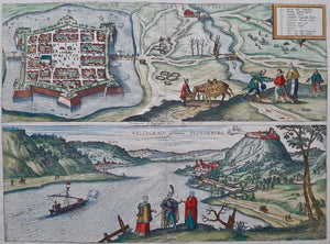 Slowakije Nové Zámky Slovakia Hongarije Visegrád Hungary - G Braun & F Hogenberg - 1623