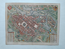 Load image in Gallery view, Polen Wroclaw (Breslau) Stadsplattegrond in vogelvluchtperspectief - G Braun &amp; F Hogenberg - ca. 1617