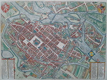Load image in Gallery view, Polen Wroclaw (Breslau) Stadsplattegrond in vogelvluchtperspectief - G Braun &amp; F Hogenberg - ca. 1617