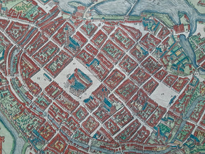 Polen Wroclaw (Breslau) Stadsplattegrond in vogelvluchtperspectief - G Braun & F Hogenberg - ca. 1617