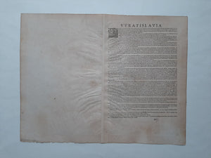 Polen Wroclaw (Breslau) Stadsplattegrond in vogelvluchtperspectief - G Braun & F Hogenberg - ca. 1617