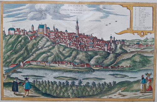 Tsjechië Moravië Znojmo (Znaim) Czech Republic - G Braun & F Hogenberg - 1618