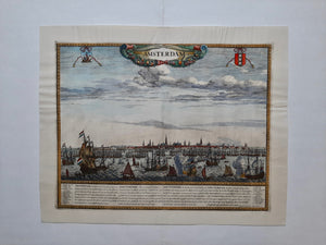Amsterdam Aanzicht vanaf het IJ - Frederick de Wit - ca. 1685