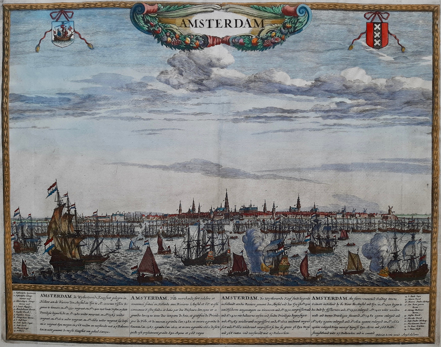 Amsterdam Aanzicht vanaf het IJ - Frederick de Wit - ca. 1685