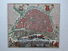 Afbeelding in Gallery-weergave laden, Amsterdam Stadsplattegrond en aanzicht - M Seutter - ca. 1730