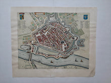 Afbeelding in Gallery-weergave laden, Arnhem Stadsplattegrond in vogelvluchtperspectief - J Blaeu - 1649