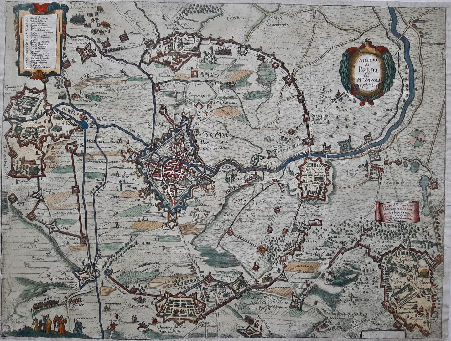 Breda Beleg Spinola 1624 - naar Claes Jansz Visscher - circa 1630