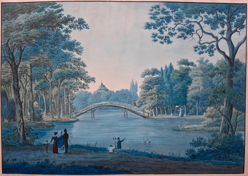 Den Haag Vijvers en tuin Haagse Bos - Gen. de Howen - circa 1825