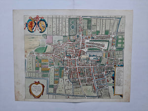 Den Haag Stadsplattegrond in vogelvluchtperspectief van 's-Gravenhage - G Braun & F Hogenberg / J Janssonius - 1657