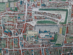 Den Haag Stadsplattegrond in vogelvluchtperspectief van 's-Gravenhage - G Braun & F Hogenberg / J Janssonius - 1657