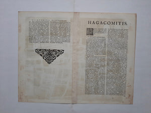 Den Haag Stadsplattegrond in vogelvluchtperspectief van 's-Gravenhage - G Braun & F Hogenberg / J Janssonius - 1657