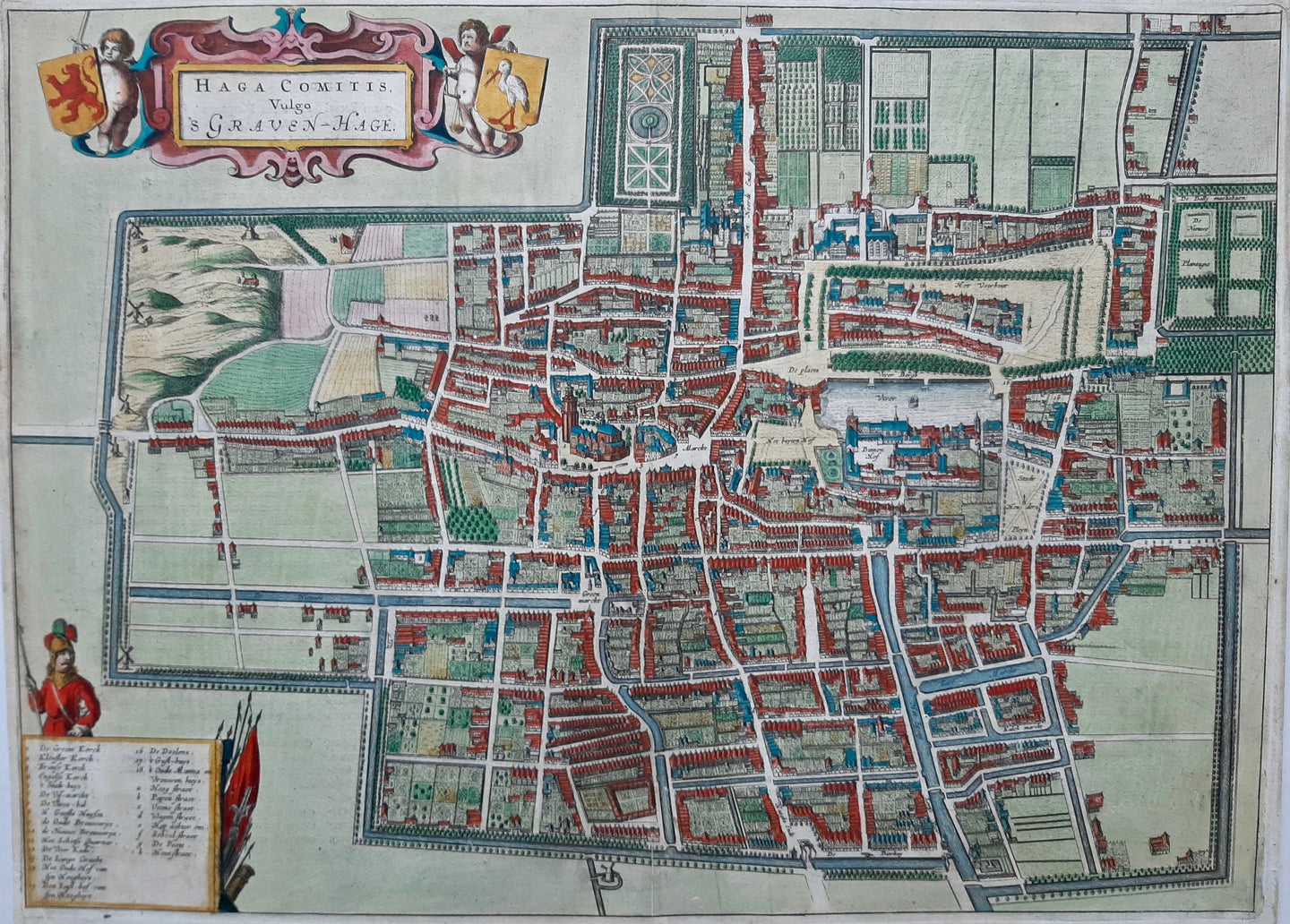 DEN HAAG Stadsplattegrond van 's-Gravenhage - J Janssonius - 1657