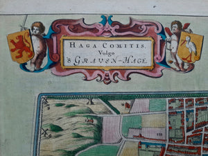 DEN HAAG Stadsplattegrond van 's-Gravenhage - J Janssonius - 1657