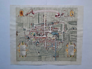 Den Haag Stadsplattegrond van 's Gravenhage in vogelvluchtperspectief - G van Giessen / R Boitet - 1730