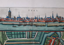 Load image in Gallery view, Tiel Stadsplattegrond in vogelvluchtperspectief en aanzicht - F de Wit - ca. 1690