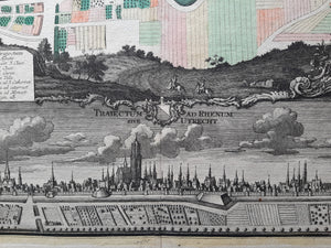 Utrecht Stadsplattegrond en aanzicht - M Seutter - ca. 1740