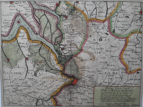 Zeeland Brabant Oosterschelde Westerschelde Antwerpen Bergen op Zoom - Willem Hondius - 1638