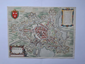 Breda Stadsplattegrond in vogelvluchtperspectief - G Leti - 1690