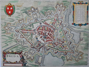 Breda Stadsplattegrond in vogelvluchtperspectief - G Leti - 1690