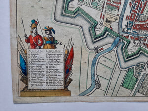 Groningen Stadsplattegrond in vogelvluchtperspectief - J Janssonius - 1657