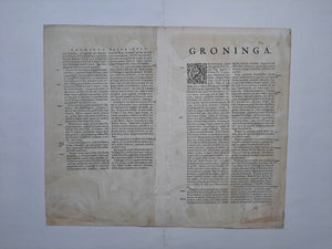 Groningen Stadsplattegrond in vogelvluchtperspectief - J Janssonius - 1657