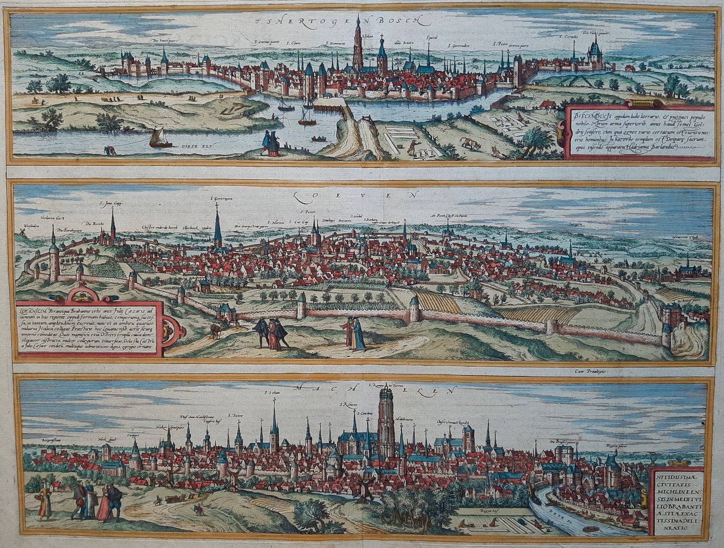 Den Bosch 's Hertogenbosch België Leuven Mechelen - G Braun & F Hogenberg - 1599
