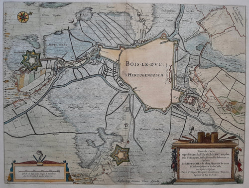 Den Bosch Nouvelle Carte representant la Ville de Bolduc en plan, () 's-Hertogenbosch - J Blaeu - 1649