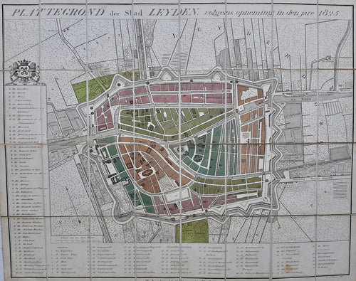 Leiden Stadsplattegrond - CC van der Hoek / S van de Paauw - 1825