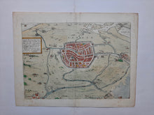 Afbeelding in Gallery-weergave laden, Leiden Vogelvluchtplattegrond stad en omgeving - G Braun &amp; F Hogenberg / J Janssonius - 1657