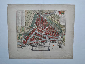 Rotterdam Stadsplattegrond - H de Leth - 1733