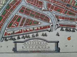 Rotterdam Stadsplattegrond - H de Leth - 1733