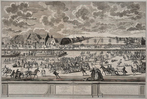 Amsterdam Wintergezicht IJsbreker Amstel Skating - Tieleman van der Horst / Petrus Schenk - 1736