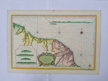 Load image in Gallery view, ZUID-AMERIKA Guyana, Suriname en Frans Guyana Zeekaart - JN Bellin - 1760
