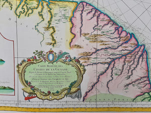 ZUID-AMERIKA Guyana, Suriname en Frans Guyana Zeekaart - JN Bellin - 1760