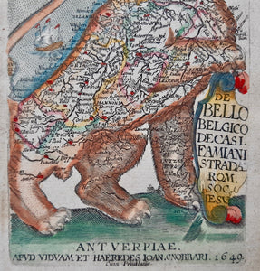17 provinciën Leo Belgicus - F Strada - 1649