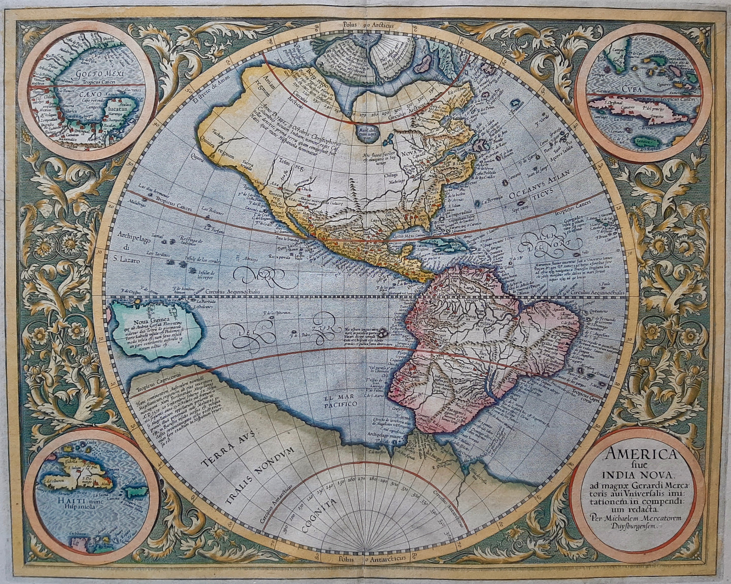 Amerika Noord- en Zuid-Amerika Americas North and South America Western Hemisphere - Michael Mercator Jodocus Hondius - 1613