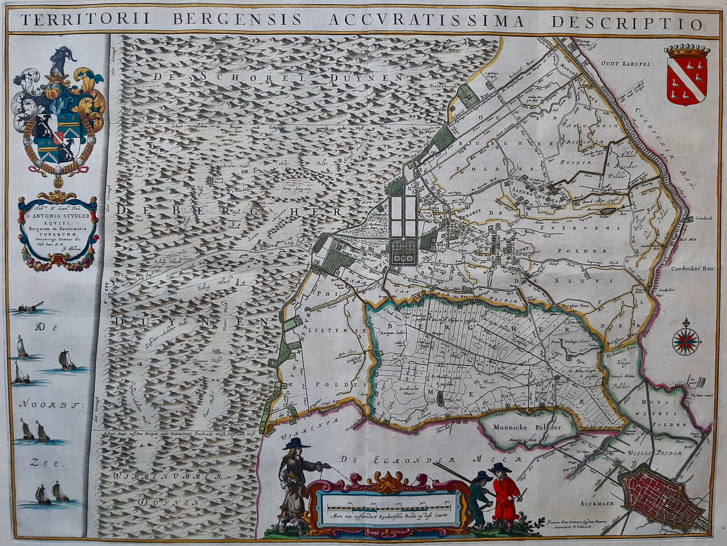 Bergen Noord-Holland Alkmaar Territorii Bergensis Accuratissima Descriptio - Joan Blaeu - 1662