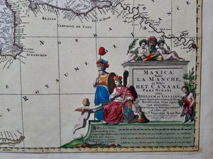 Frankrijk Engeland Zeekaart Het Kanaal La Manche The English Channel France England Chart - Nicolaes Visscher - circa 1690