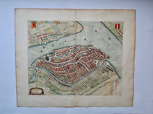 Afbeelding in Gallery-weergave laden, Dordrecht Stadsplattegrond in vogelvluchtperspectief - J Blaeu - 1649