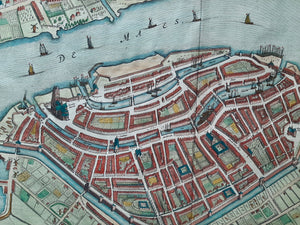 Dordrecht Stadsplattegrond in vogelvluchtperspectief - J Blaeu - 1649