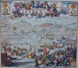 Leiden Beleg en ontzet van Leiden 1574 - Romeyn de Hooghe - circa 1690