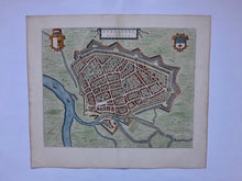 Afbeelding in Gallery-weergave laden, Roermond Stadsplattegrond in vogelvluchtperspectief - J Blaeu - 1649