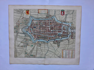 Alkmaar Stadsplattegrond in vogelvluchtperspectief - J Blaeu - 1649