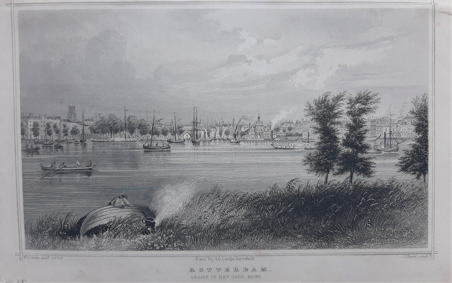 ROTTERDAM Gezicht op Het Oude Hoofd - JL Terwen / GB van Goor - 1858
