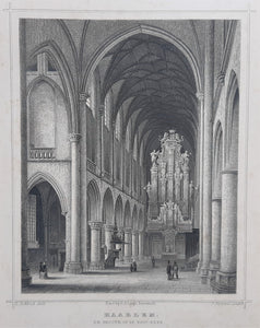 HAARLEM Interieur St Bavo Kerk - JL Terwen  / GB van Goor - 1858