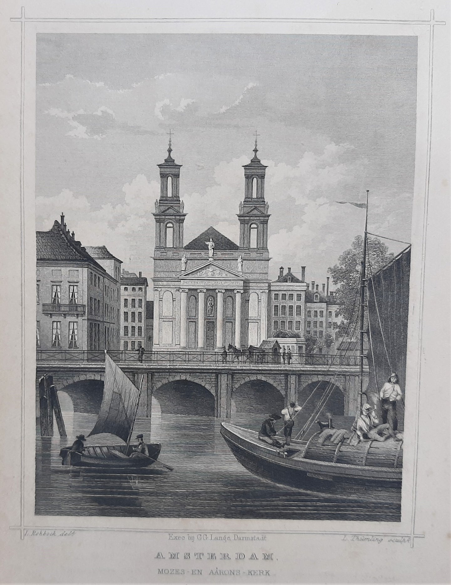 AMSTERDAM Waterlooplein Mozes- en Aäronkerk - JL Terwen / GB van Goor - 1858