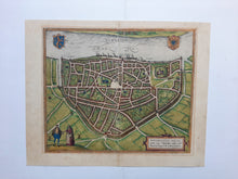 Afbeelding in Gallery-weergave laden, Nijmegen Stadsplattegrond in vogelvluchtperspectief - G Braun &amp; F Hogenberg - 1581