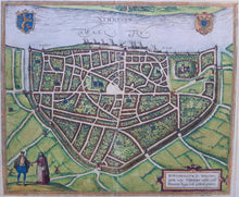 Afbeelding in Gallery-weergave laden, Nijmegen Stadsplattegrond in vogelvluchtperspectief - G Braun &amp; F Hogenberg - 1581