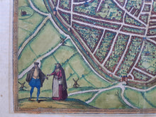 Load image in Gallery view, Nijmegen Stadsplattegrond in vogelvluchtperspectief - G Braun &amp; F Hogenberg - 1581