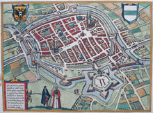 Afbeelding in Gallery-weergave laden, Groningen Stadsplattegrond in vogelvluchtperspectief - G Braun &amp; F Hogenberg - 1582